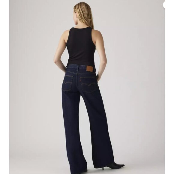 Levi's Premium 25x29 XL Baggy Straight Women's Jeans Dream Nice Dreams Dark Wash - Picture 2 of 7